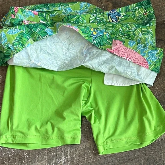 Polo Golf Ralph Lauren Lilly Jungle Print Pink Leopard Peacock Skort Size 6 NWOT - Picture 6 of 9